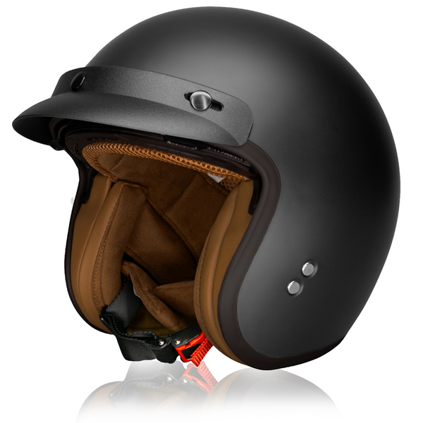 casco moto negro mate ,casco abierto | HSWHEEL