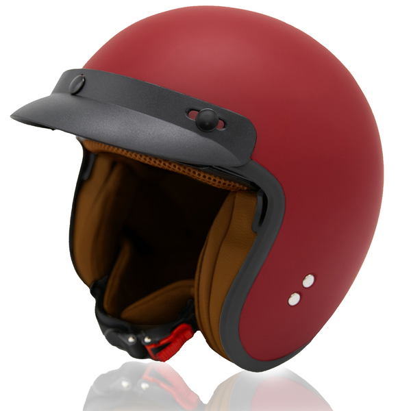casco moto Rojo rubí ,casco abierto | HSWHEEL