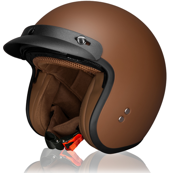 casco moto Marrón helado ,casco abierto | HSWHEEL