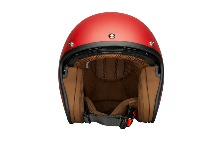 Casco frontal sin visera Rojo rubí  